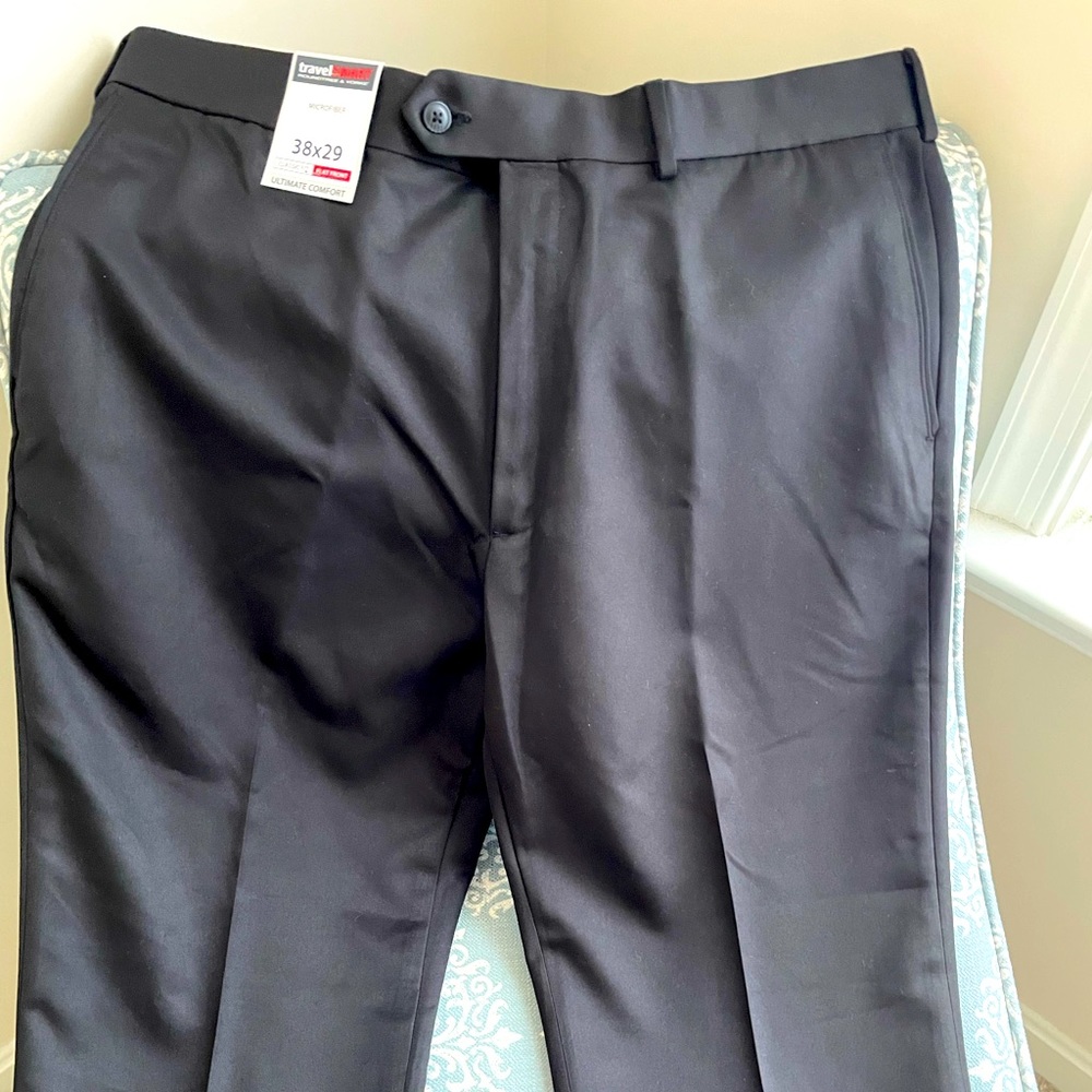 TravelSmart Men’s Black Dress Pants size 38 x 29 NWT